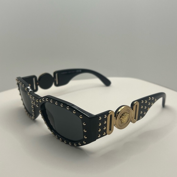 Versace Black Sunglasses with Gold Medusa Logo - Picture 3 of 6